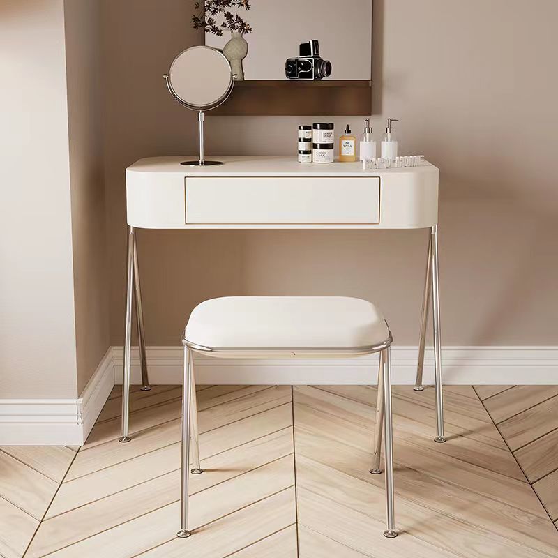 Minimalist Engineered Wood Steel 1-Drawer Makeup Vanity