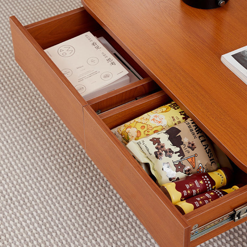 Scandinavian Engineered Wood Liftable 3-Drawer Coffee Table