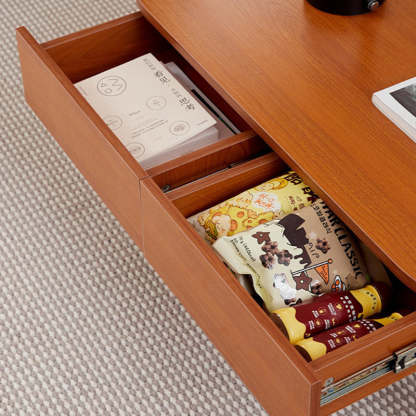 Scandinavian Engineered Wood Liftable 3-Drawer Coffee Table