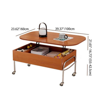 Scandinavian Engineered Wood Liftable 3-Drawer Coffee Table