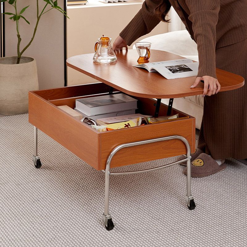 Scandinavian Engineered Wood Liftable 3-Drawer Coffee Table