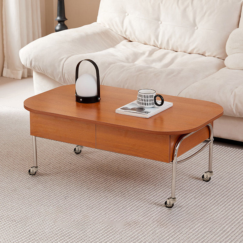 Scandinavian Engineered Wood Liftable 3-Drawer Coffee Table