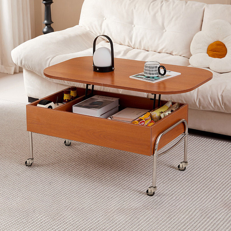 Scandinavian Engineered Wood Liftable 3-Drawer Coffee Table