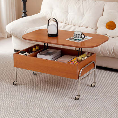 Scandinavian Engineered Wood Liftable 3-Drawer Coffee Table — Black / Non-Liftable