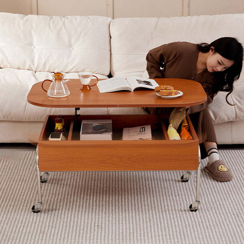 Scandinavian Engineered Wood Liftable 3-Drawer Coffee Table