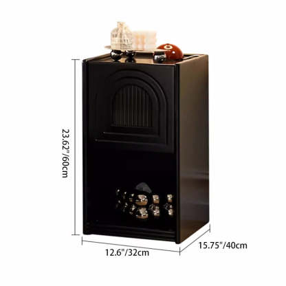 French Striped Glass Arch-Door 1-Drawer Nightstand