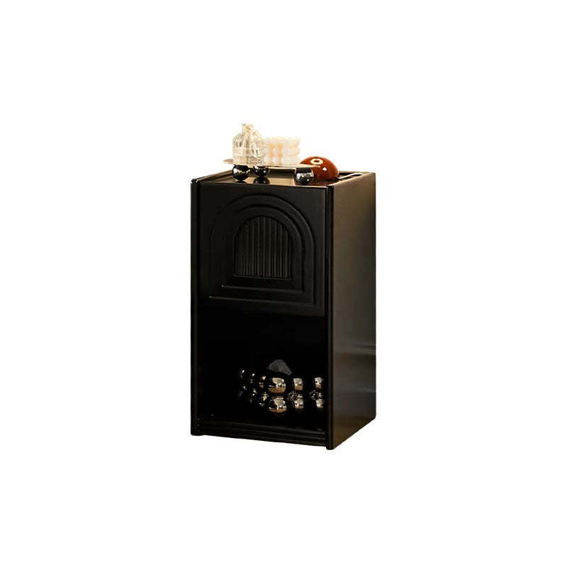 French Striped Glass Arch-Door 1-Drawer Nightstand