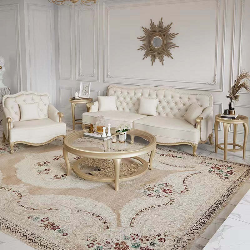 European Glass Openwork Carved 2-Tier Coffee Table
