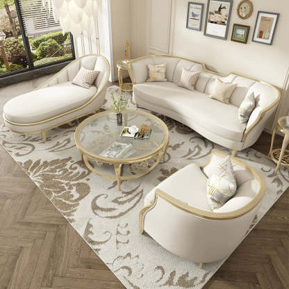 European Glass Openwork Carved 2-Tier Coffee Table
