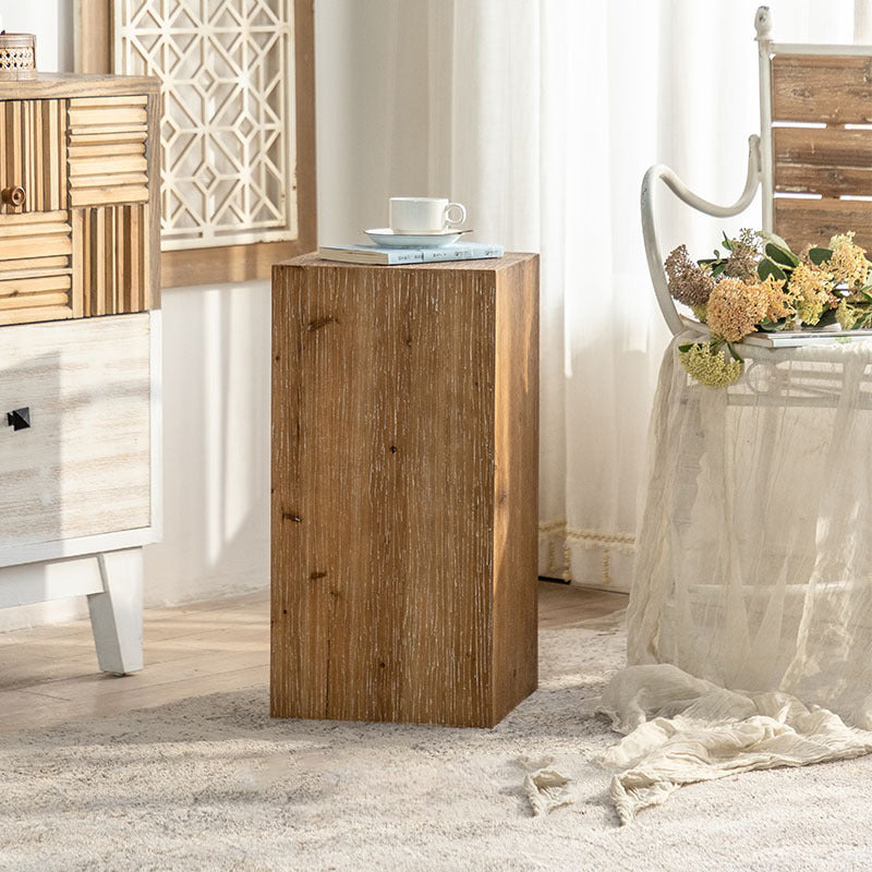 Vintage Cedarwood Cylinder End Table
