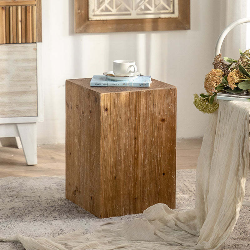 Vintage Cedarwood Cylinder End Table