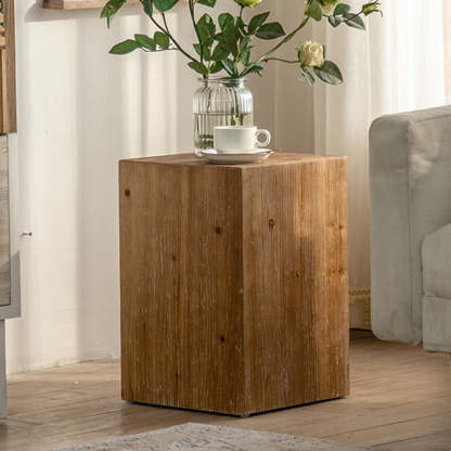 Vintage Cedarwood Cylinder End Table