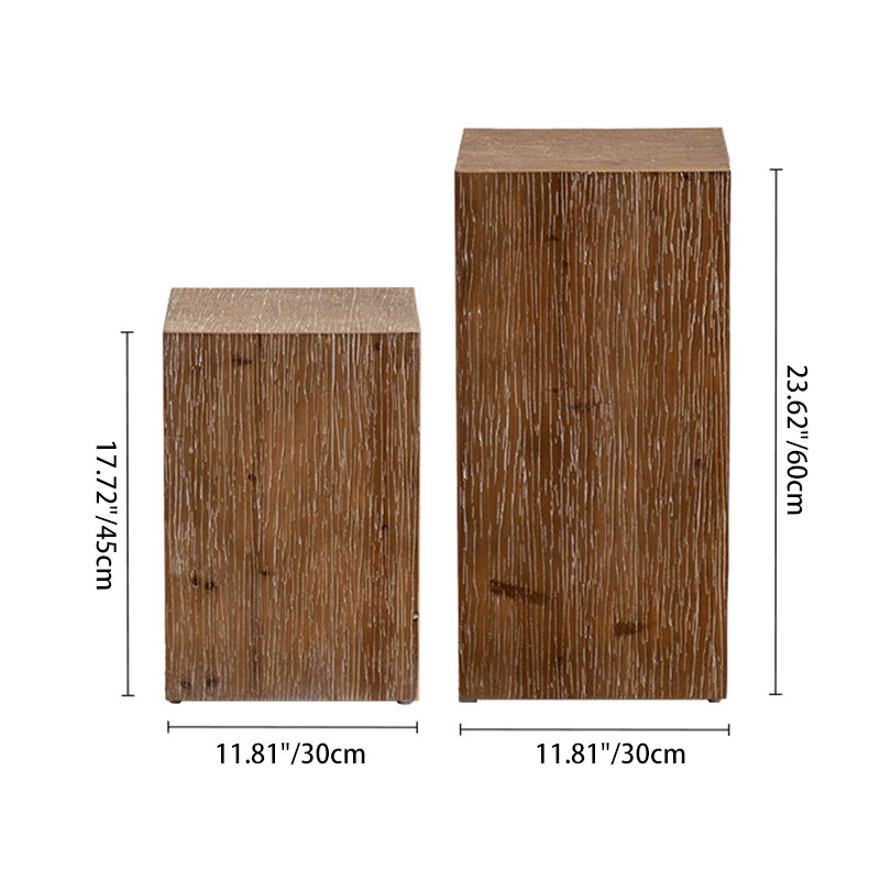 Vintage Cedarwood Cylinder End Table