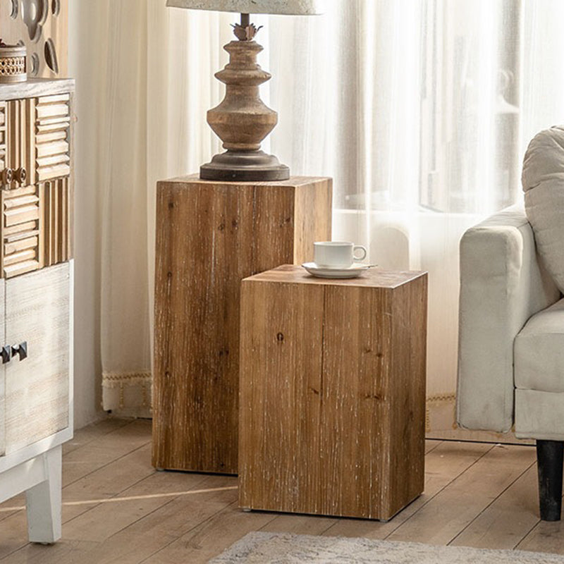 Vintage Cedarwood Cylinder End Table