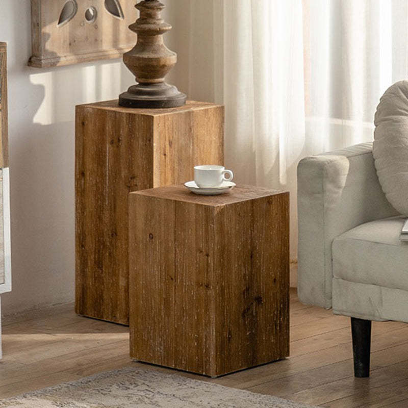 Vintage Cedarwood Cylinder End Table