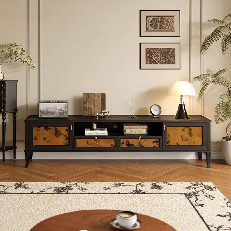 French Wood Muslin 2-Cabinet TV Stand