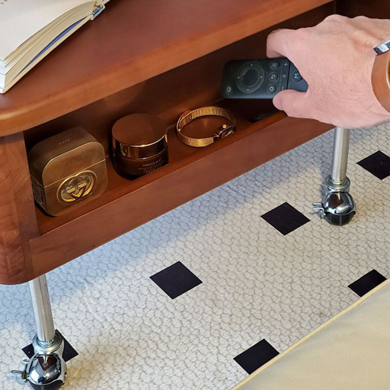 Retro Rubber Wood Liftable Movable Coffee Table