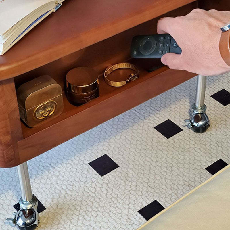 Retro Rubber Wood Liftable Movable Coffee Table