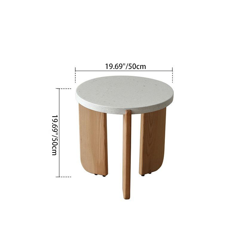 Nordic Wood Terrazzo Coffee Table Set