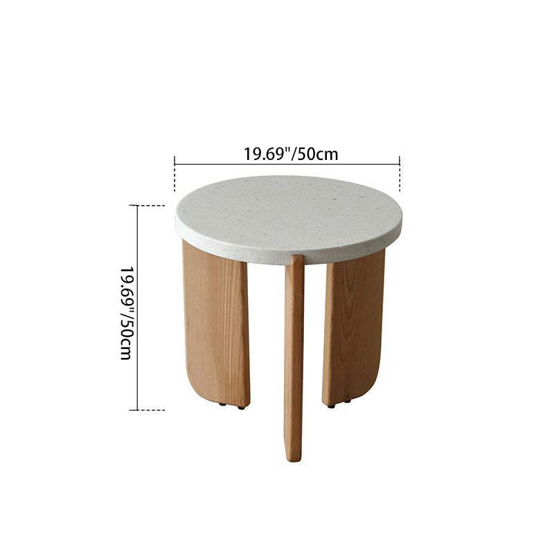 Nordic Wood Terrazzo Coffee Table Set