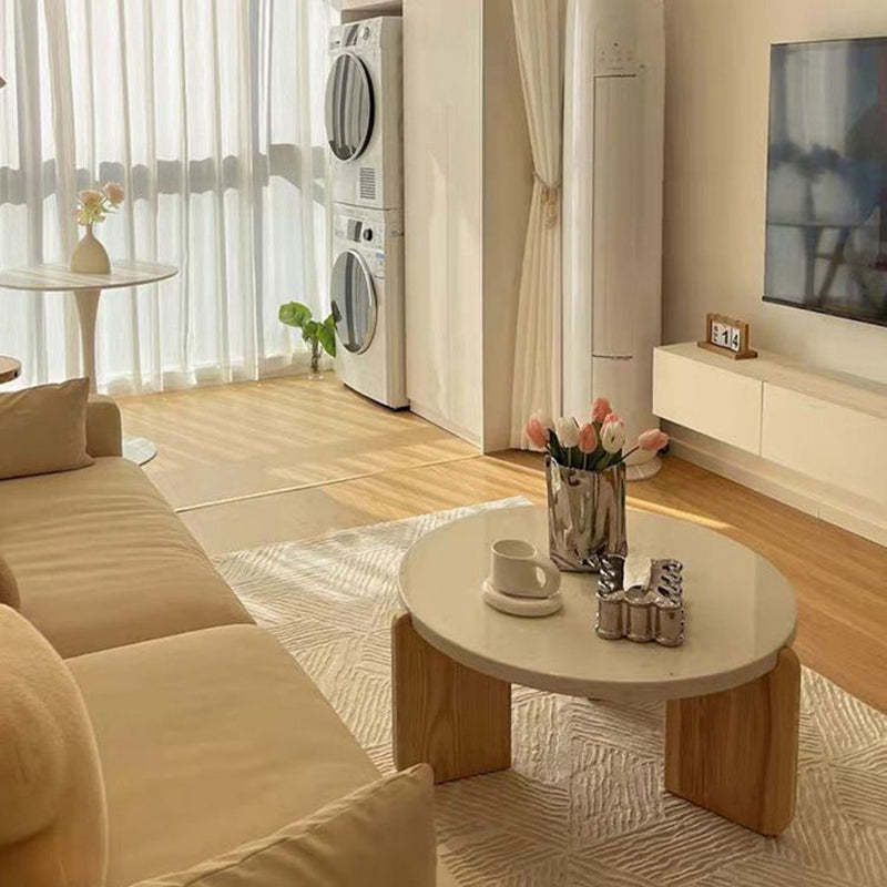 Nordic Wood Terrazzo Coffee Table Set