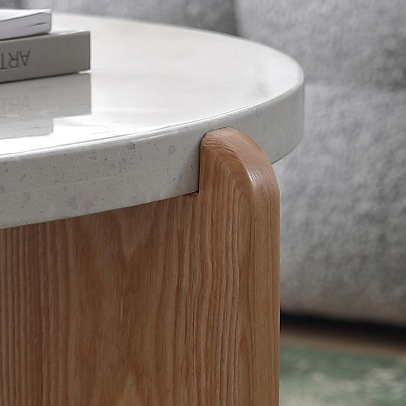 Nordic Wood Terrazzo Coffee Table Set