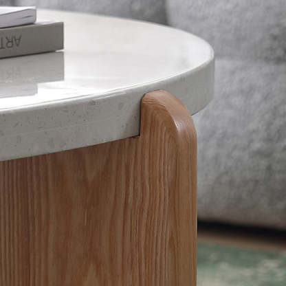 Nordic Wood Terrazzo Coffee Table Set