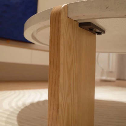 Nordic Wood Terrazzo Coffee Table Set
