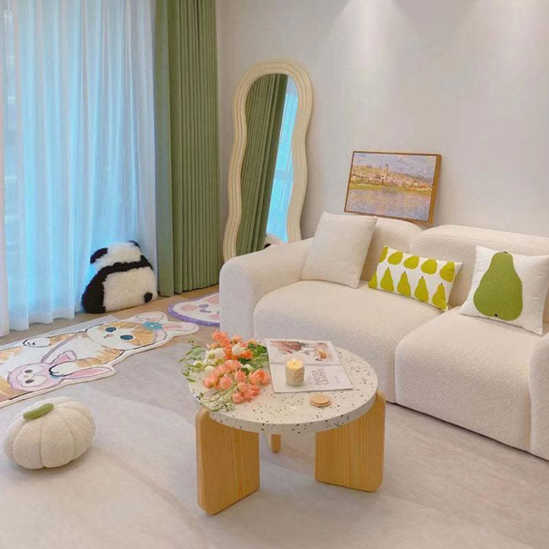 Nordic Wood Terrazzo Coffee Table Set
