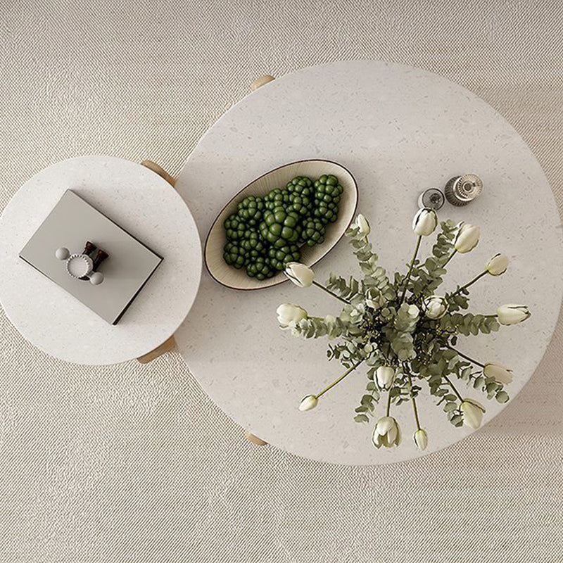 Nordic Wood Terrazzo Coffee Table Set
