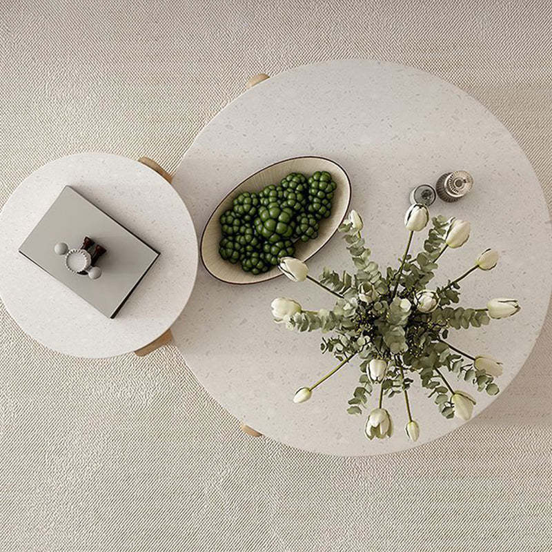 Nordic Wood Terrazzo Coffee Table Set