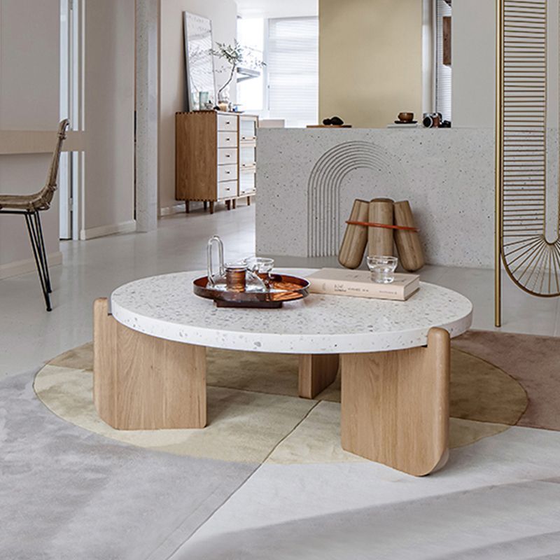 Nordic Wood Terrazzo Coffee Table Set