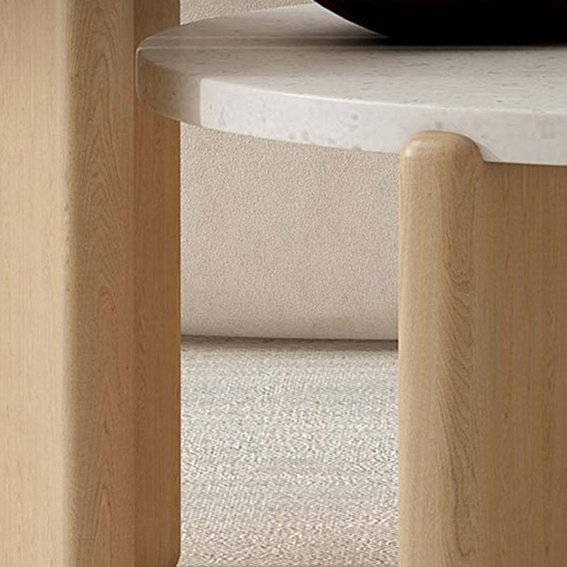 Nordic Wood Terrazzo Coffee Table Set
