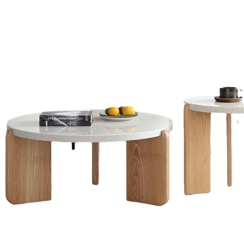 Nordic Wood Terrazzo Coffee Table Set