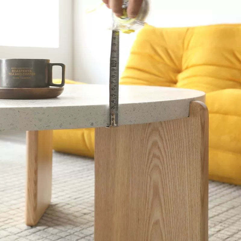 Nordic Wood Terrazzo Coffee Table Set