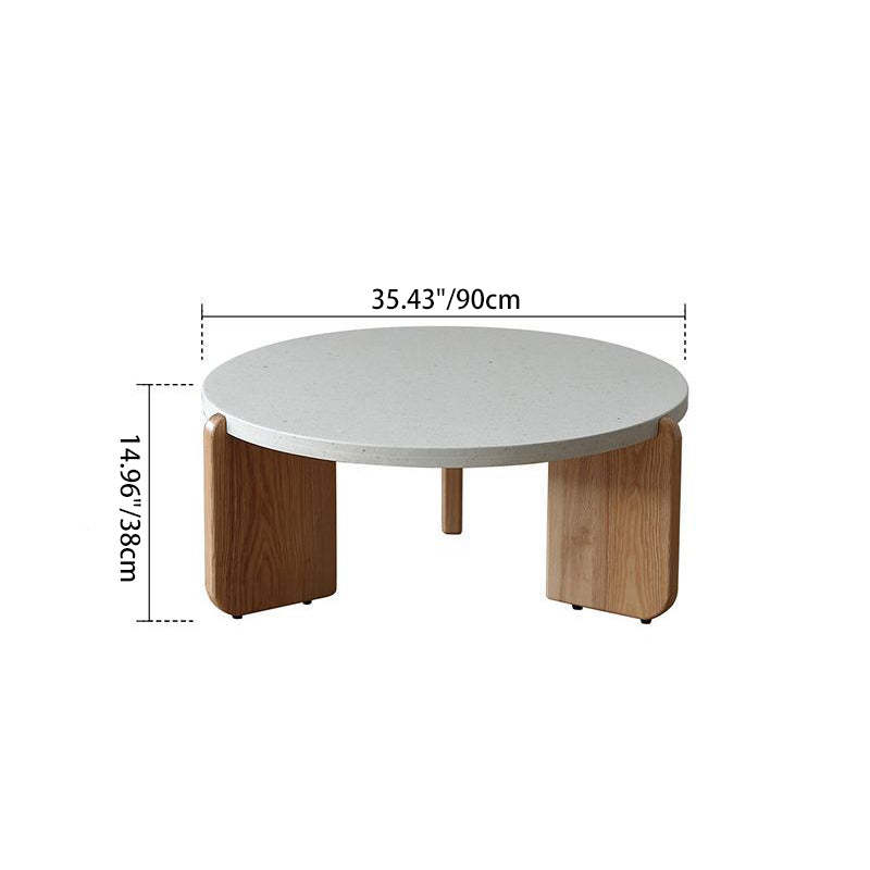 Nordic Wood Terrazzo Coffee Table Set