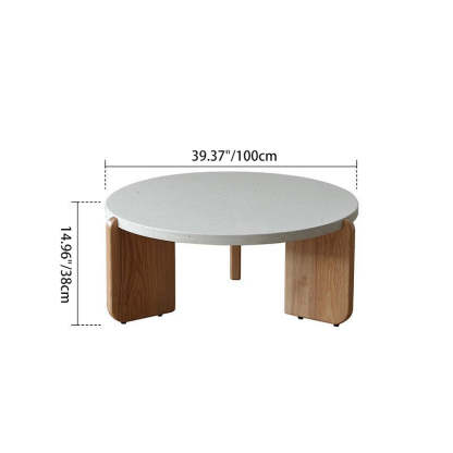 Nordic Wood Terrazzo Coffee Table Set