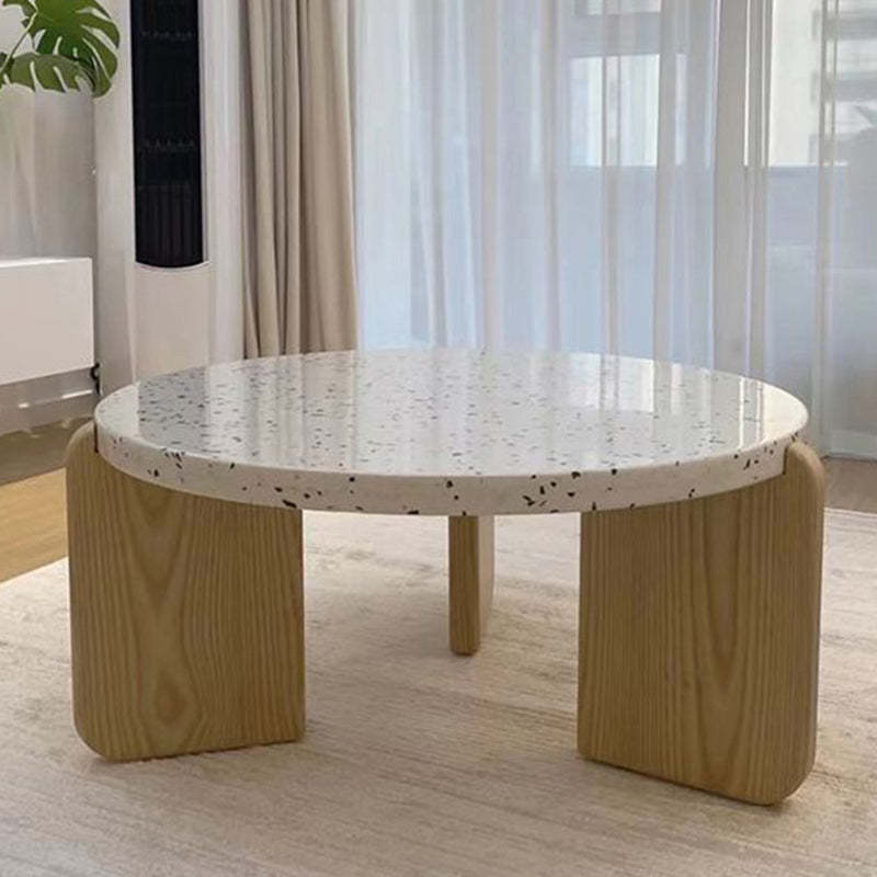 Nordic Wood Terrazzo Coffee Table Set