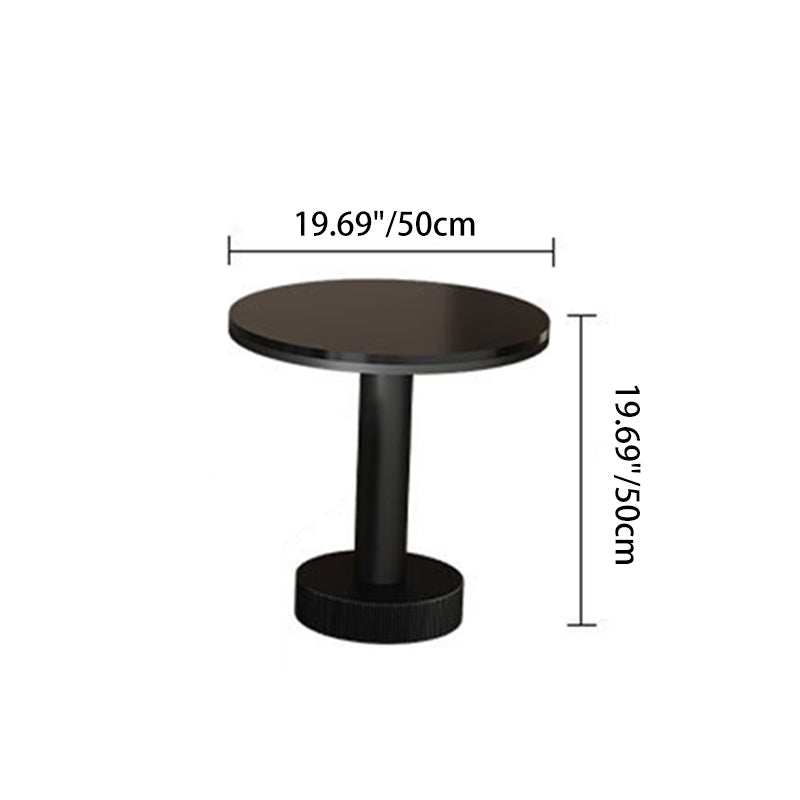 Scandinavian Slab Iron Oval Coffee Table Set — Oval - Medium / Black