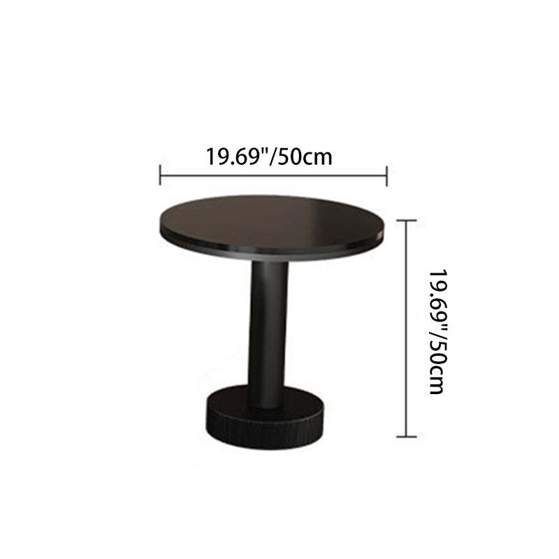 Scandinavian Slab Iron Oval Coffee Table Set — Oval - Medium / Black