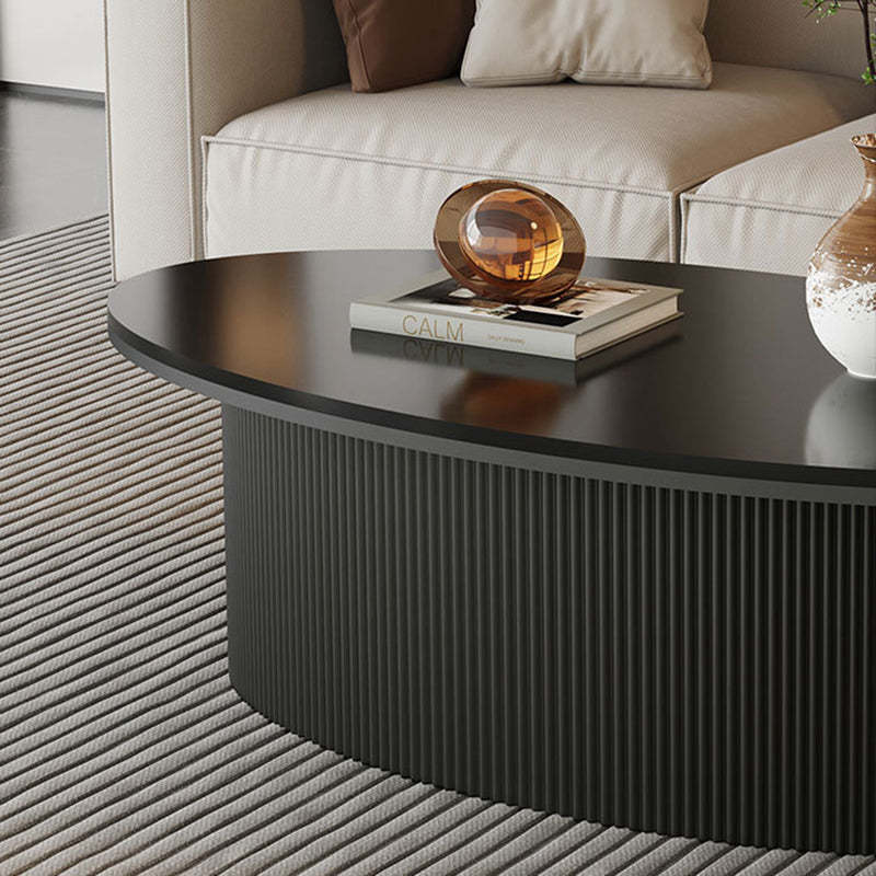 Scandinavian Slab Iron Oval Coffee Table Set — Oval - Large / Gray