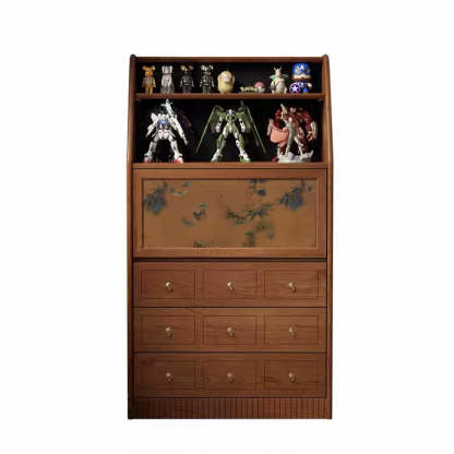 French Muslin Wood 3-Drawer Side Table