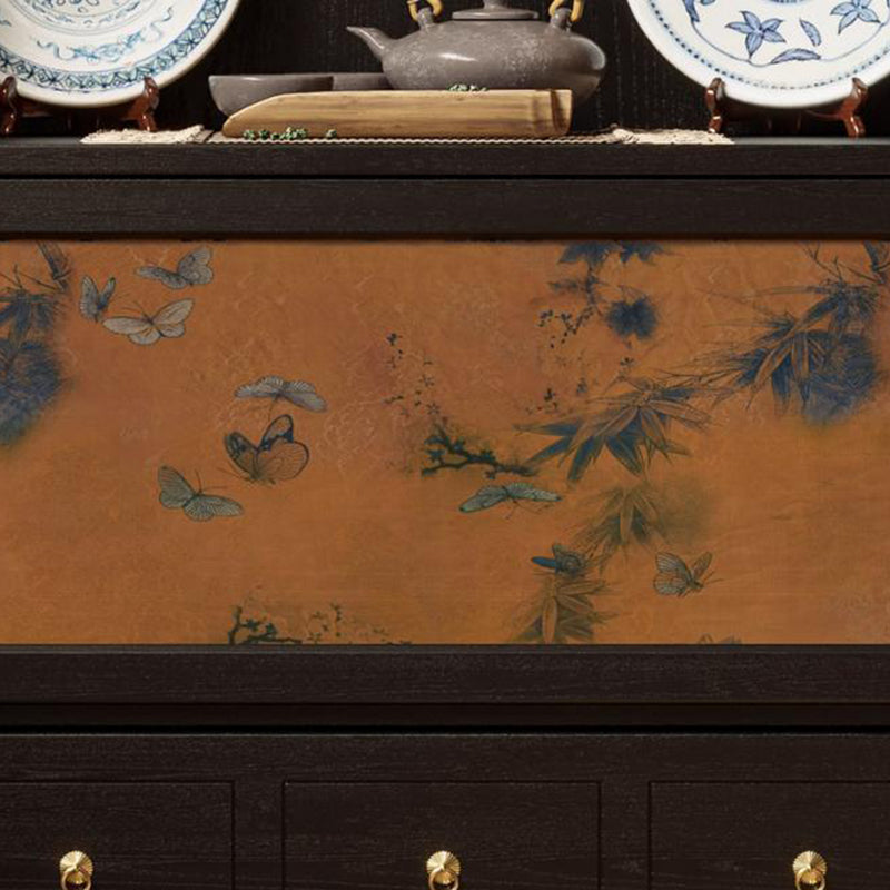 French Muslin Wood 3-Drawer Side Table