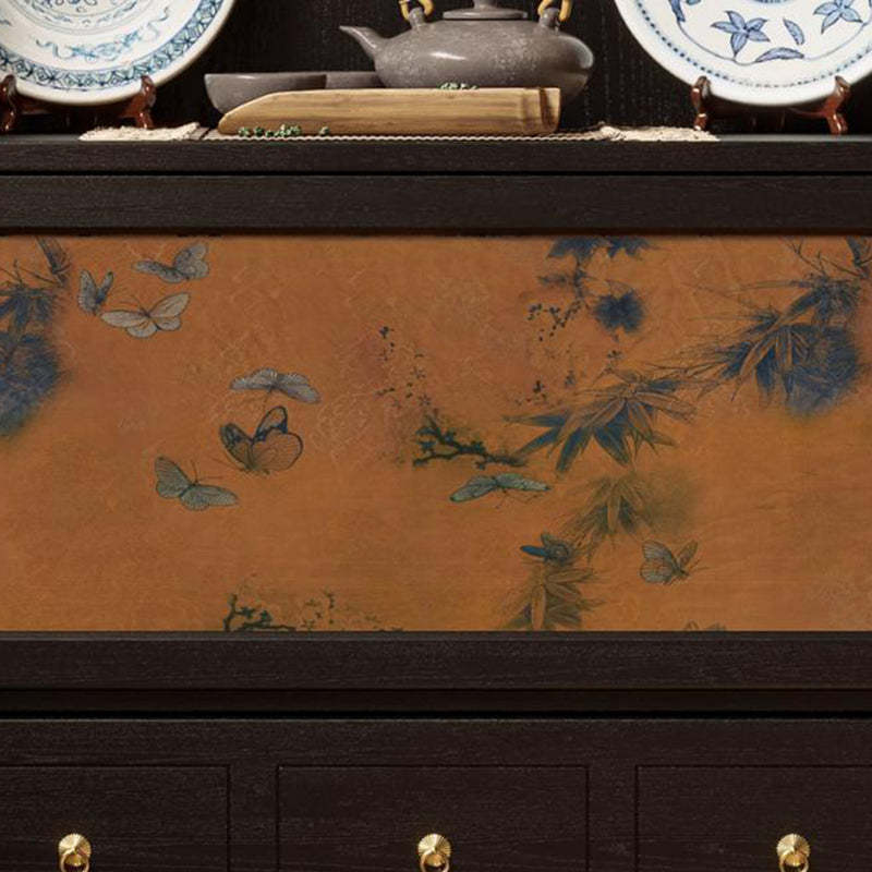 French Muslin Wood 3-Drawer Side Table