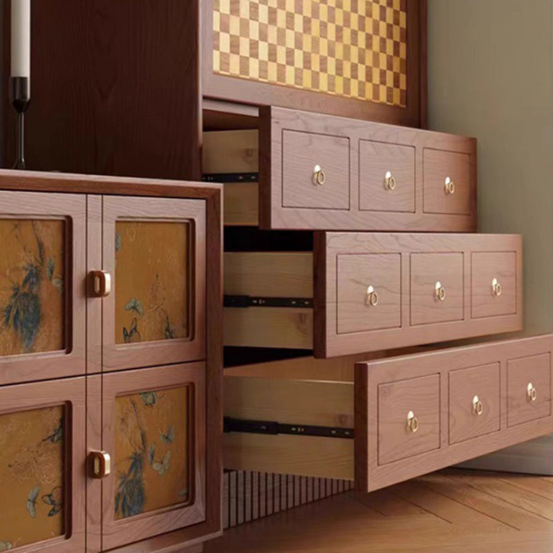 French Muslin Wood 3-Drawer Side Table
