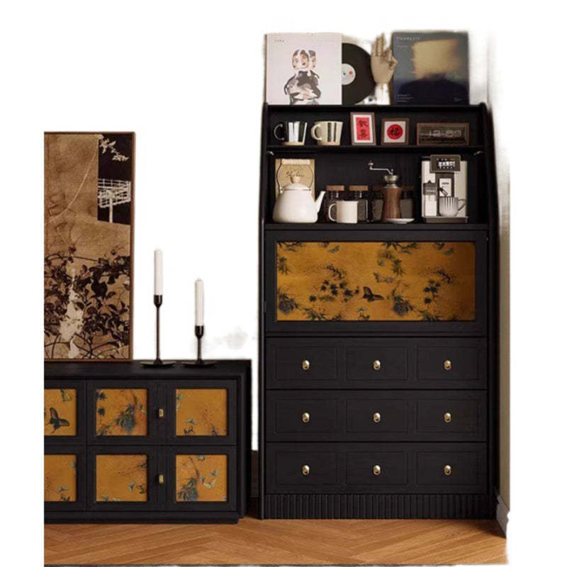 French Muslin Wood 3-Drawer Side Table