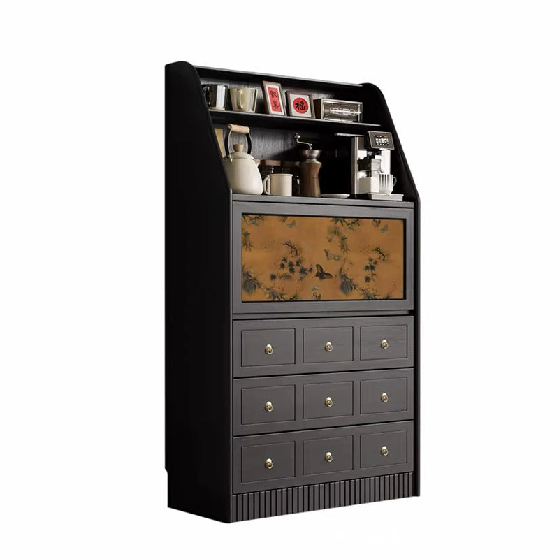 French Muslin Wood 3-Drawer Side Table