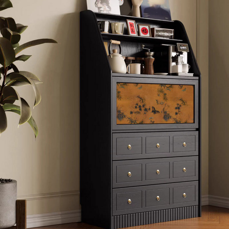 French Muslin Wood 3-Drawer Side Table