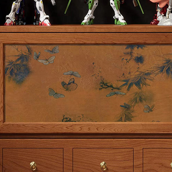 French Muslin Wood 3-Drawer Side Table