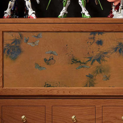 French Muslin Wood 3-Drawer Side Table